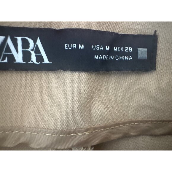 Zara Womens M Camel High-Waist Trousers Polyester & Viscose - Picture 4 of 15